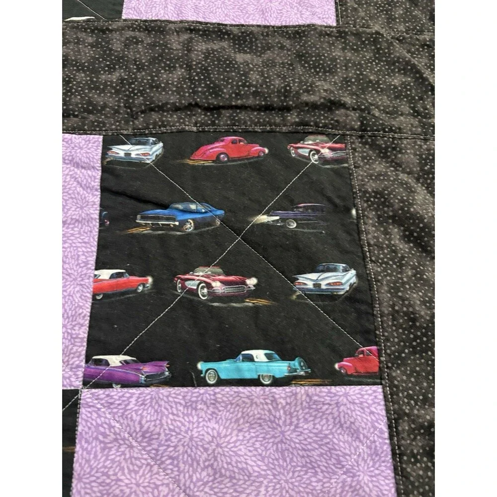 Vintage Hot rod Car Blanket 60” X  80”